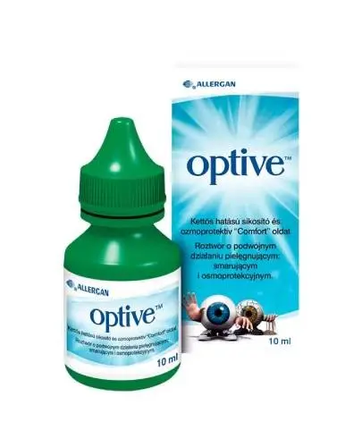 Optive krople do oczu, 10 ml - Z solą sodową karboksymetylocelulozy, która zmniejsza uczucie suchości oczu