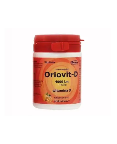 Oriovit-D 4000 j.m. (100 μg) smak cytrusowy, 100 tabletek do żucia - Zawiera łatwo wchłanialną witaminę D