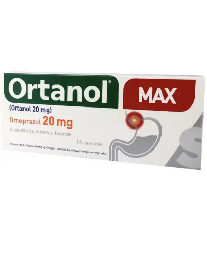 Ortanol Max 20 mg, 14 kapsułek INPHARM  - z omeprazolem