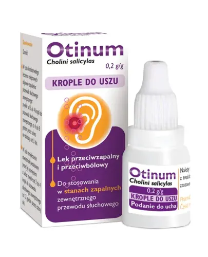 Otinum krople do uszu, 10 g - Do stosowania doraźnego w stanach zapalnych ucha