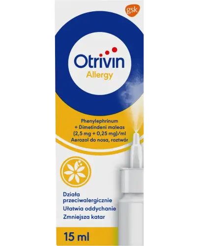 Otrivin Allergy, aerozol do nosa, 15 ml  - Spray na objawy kataru alergicznego