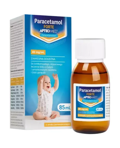 Paracetamol Forte Apteo Med 40 mg/ml, zawiesina doustna, 85 ml - Zawiesina o działaniu przeciwbólowym i przeciwgorączkowym