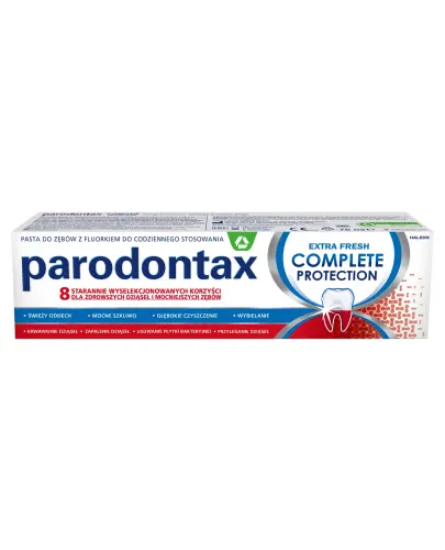 Parodontax Complete Protection Extra Fresh Pasta do zębów, 75 ml - Wzmacnia zęby i szkliwo, zapobiega krwawieniu dziąseł