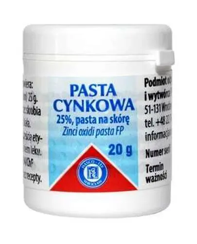 Pasta Cynkowa Hasco, 20 g - Do stosowania na skórę