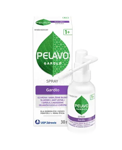 Pelavo Gardło spray, 30 ml - Powlekający spray z kwasem hialuronowym i porostem islandzkim, łagodzi suchy kaszel, chrypkę i ból gardła