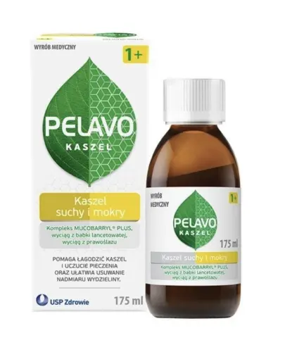 Pelavo Kaszel suchy i mokry syrop, 175 ml - Na kaszel suchy i mokry dla dzieci od 1. roku życia