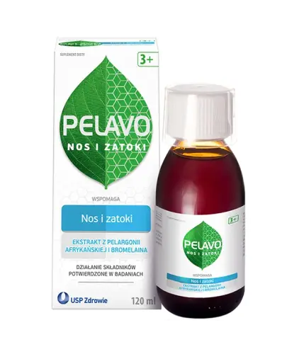 Pelavo Nos i Zatoki, syrop, 120 ml - Suplement diety w syropie z ekstraktami roślinnymi, witaminą C i cynkiem