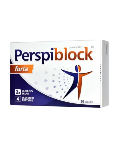 Perspiblock Forte, 30 tabletek - Tabletki ziołowe, która przyczyniający się do utrzymania prawidłowego procesu pocenia się