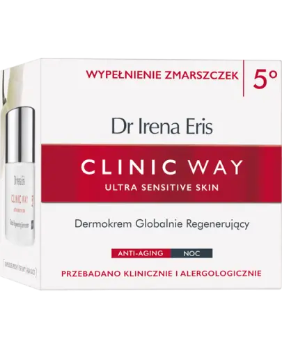 Dr Irena Eris Clinic Way 5° Dermokrem globalnie regenerujący na noc, 50 ml - Redukuje zmarszczki oraz wyrównuje powierzchnię skóry zapewniając odpowiednie nawilżenie i odżywienie