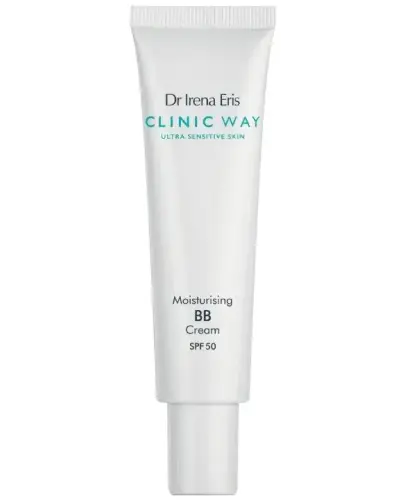 Dr Irena Eris Clinic Way Nawilżający krem BB SPF 50 Medium Beige, 30 ml  - Krem o lekkiej konsystencji, zapewniający wysoką ochronę przeciwsłoneczną (SPF 50) oraz nawilżenie