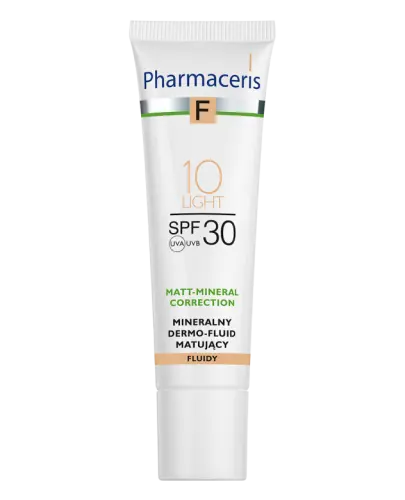 Pharmaceris F Matt-Mineral-Correction Light 10, SPF 30, 30 ml -   Mineralny dermo-fluid matujący