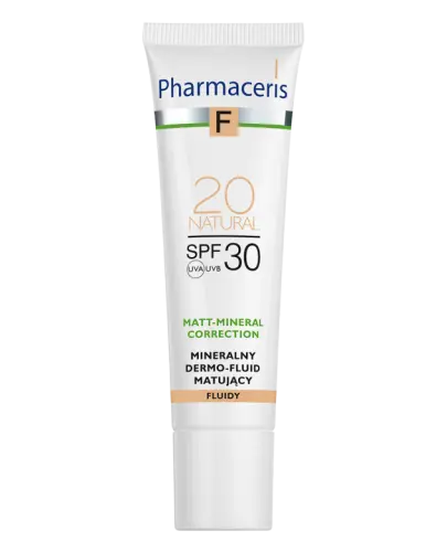 Pharmaceris F Matt-Mineral-Correction Natural 20, SPF 30, 30 ml -   Mineralny dermo-fluid matujący