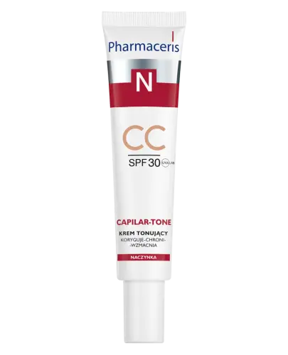 Pharmaceris N Capilar-Tone CC SPF 30, krem tonujący, 40 ml - Z zielonym pigmentem na popękane naczynka