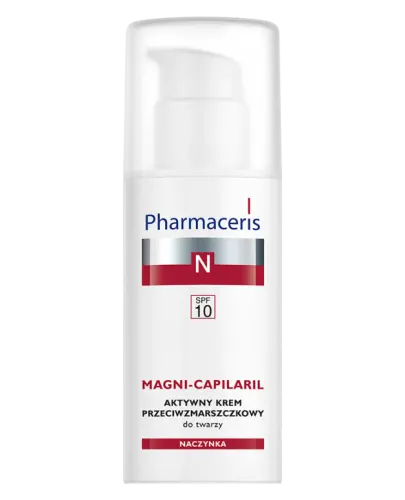 Pharmaceris N Magni-Capilaril SPF 10, krem do twarzy, 50 ml - Aktywny, przeciwzmarszczkowy do cery naczynkowej