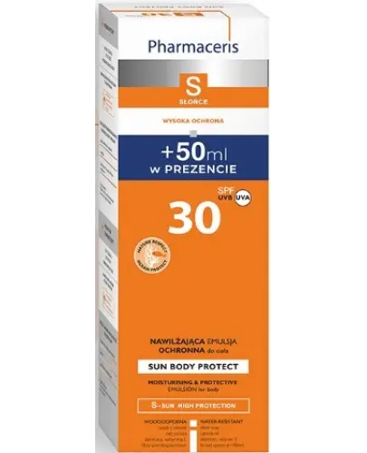 Pharmaceris S, nawilżająca emulsja ochronna SPF 30, 150 ml - Wodoodporna, bezzapachowa