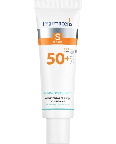 Pharmaceris S Sensi Protect SPF 50+, 50 ml - Codzienna emulsja ochronna z kwasem hialuronowym do twarzy i okolic oczu