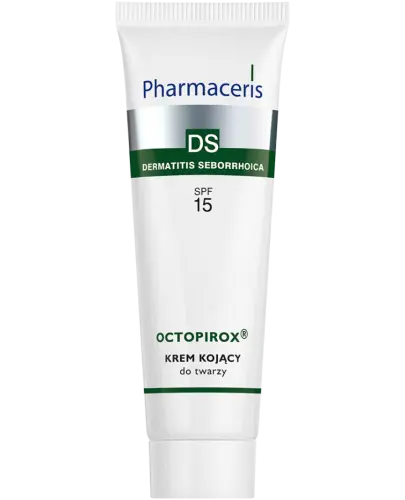 Pharmaceris DS Octopirox krem kojący do twarzy SPF 15, 30 ml - Redukuje zaczerwienienie, łuszczenie skóry trądzikowej 