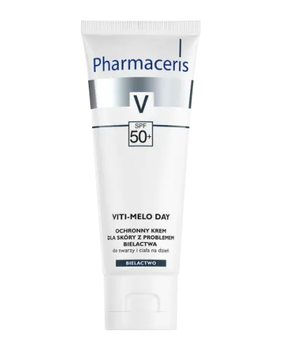 Pharmaceris V Viti Melo Day, krem ochronny  SPF 50+, 75 ml - Do twarzy i ciała, do skóry z problemem bielactwa