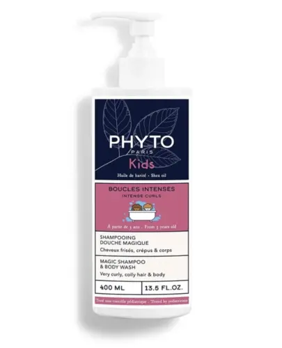 Phyto Kids  Magiczny Szampon do włosów i płyn do mycia ciała, 400 ml - Dla bardzo kręconych i niezdyscyplinowanych włosów u dzieci