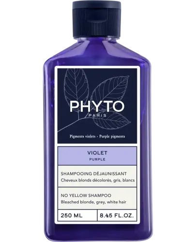 Phyto Purple No Yellow, szampon dla włosów rozjaśnianych, 250 ml  - Neutralizuje żółte i miedziane odcienie włosów 