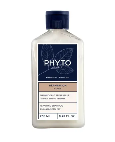 Phyto Repair, odbudowujący szampon z keratyną, 250 ml - Oczyszcza, odżywia, regeneruje zniszczone i łamliwe włosy