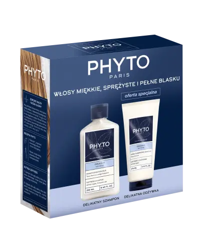 Phyto Softness, Delikatny szampon do włosów, 250 ml + odżywka, 175 ml  - Zestaw do codziennego stosowania, do wszystkich rodzajów włosów