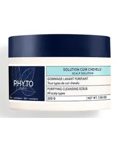 Phyto Solution Cuir Chevelu, oczyszczający peeling myjący, 200 g -  Złuszcza i uwalnia skórę głowy od zanieczyszczeń