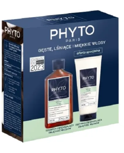 Phyto Volume Szampon zwiększający objętość, 250 ml + Odżywka, 175 ml - Zestaw do pielęgnacji włosów cienkich, pozbawionych objętości 