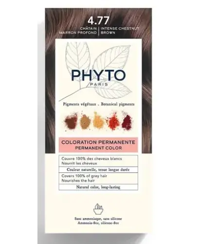 Phyto Color 4.77, farba do włosów, intensywny kasztanowy brąz, 1 sztuka - Trwały, intensywny kolor dla każdego rodzaju włosów.