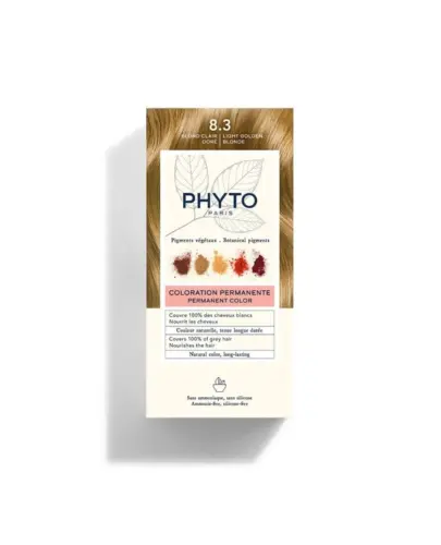 Phyto Color 8.3, farba do włosów, złoty jasny blond, 1 sztuka - Farba do włosów z pigmentami roślinnymi i nadającymi blask olejkami