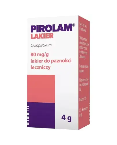 Pirolam 80 mg/g, leczniczy lakier do paznokci, 4 g - Na grzybicę paznokci rąk i stóp