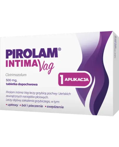 Pirolam Intima Vag 0,5 g, 1 tabletka dopochwowa - Na zakażenia grzybicze żeńskich zewnętrznych narządów płciowych