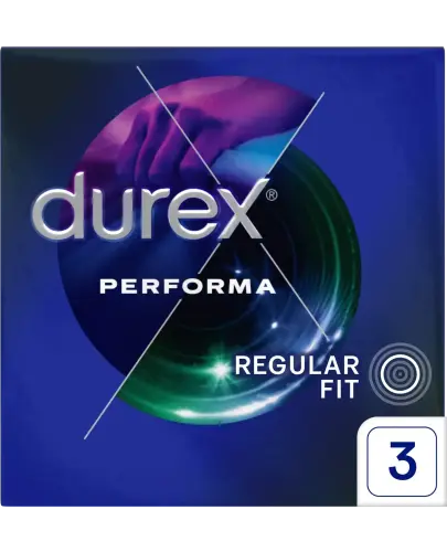 Durex Performa prezerwatywy z żelem przedłużającym stosunek, 3 sztuki - Przezroczyste z naturalnego lateksu