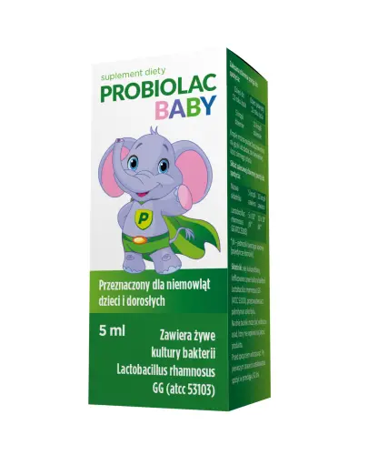 Probiolac Baby krople, 5ml - Zawierające w swoim składzie żywe kultury bakterii Lactobacillus rhamnosus GG