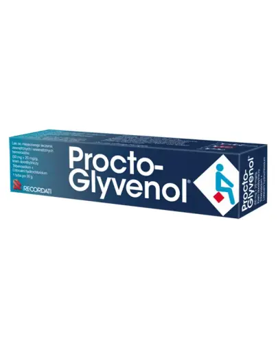 Procto-Glyvenol krem doodbytniczy, 30 g - Krem doodbytniczy przeznaczony do miejscowego  leczenia zewnętrznych i wewnętrznych hemoroidów