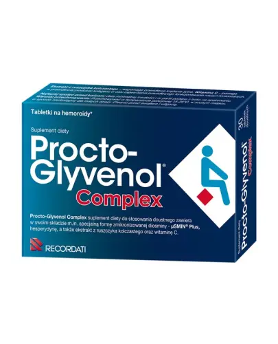 Procto-Glyvenol Complex, 30 tabletek - Zawiera diosminę, hesperydynę i witaminę C