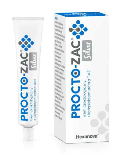 Procto-Zac Silver krem proktologiczny, 25ml - Krem z kompleksem srebra wspomaga gojenie, oraz łagodzi ból, świąd i pieczenie