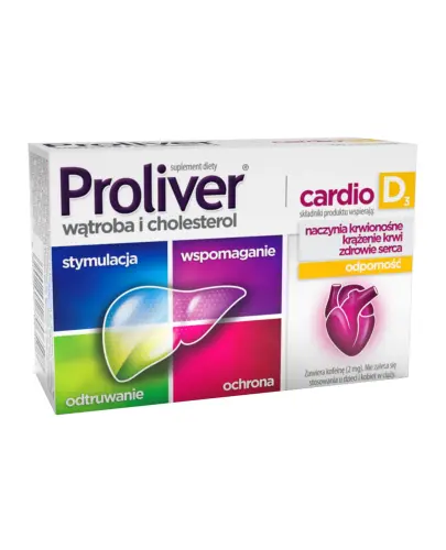 Proliver Cardio D3, 30 tabletek - Wspomaga odporność, krążenie, prawidłowy poziom cholesterolu i trawienie