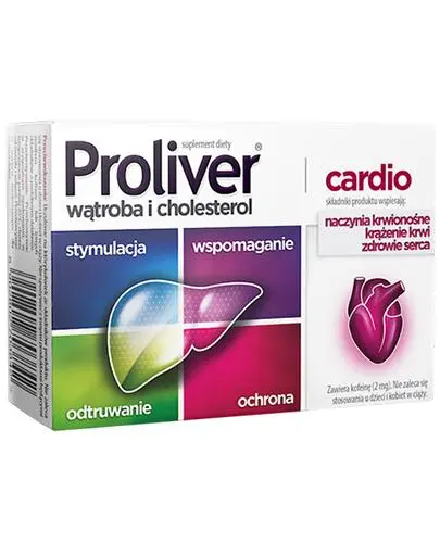 Proliver Cardio, 30 tabletek - Ze składnikami wspomagającymi krążenie, prawidłowy poziom cholesterolu i trawienie