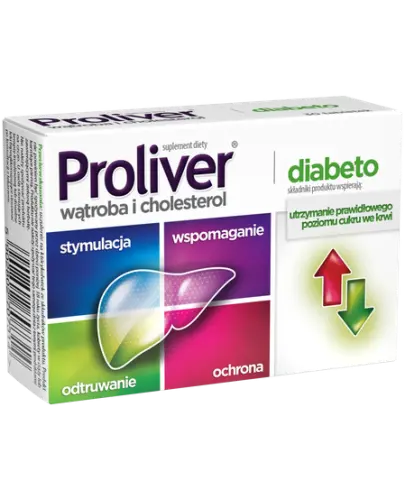 Proliver Diabeto, 30 tabletek - Suplement diety z karczochem, wzbogacony o chrom i wyciąg z liści morwy białej