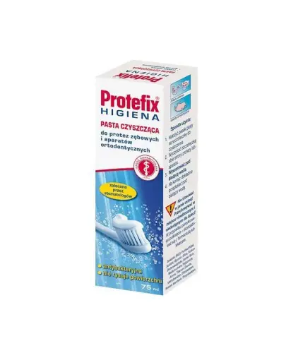 Protefix Higiena, Pasta czyszcząca do protez, 75 ml - Zapewnia higieniczną świeżość i działa antybakteryjnie.