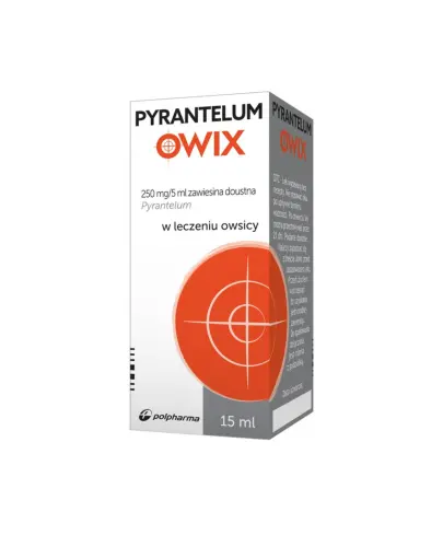 Pyrantelum Owix Zawiesina doustna, 15ml - Lek przeciwpasożytniczy stosowny w leczeniu zakażenia jelitowego owsikami