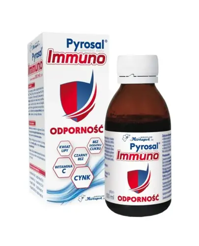 Pyrosal Immuno, 100 ml - Syrop dla dzieci od 3 lat bez cukru. Wzmacnia odporność.