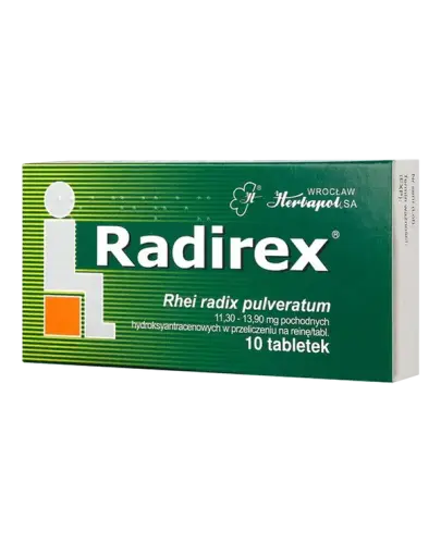 Radirex, 10 tabletek - Roślinny produkt leczniczy do stosowania w zaparciach