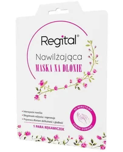 Equalan Regital Nawilżająca maska na dłonie, 1 para - Nawilżająca maska na dłonie w formie rękawiczek nasączonych aktywnym serum