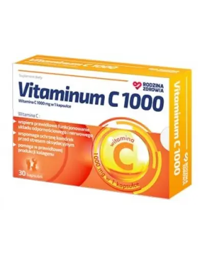 Rodzina Zdrowia Vitaminum C 1000, 30 kapsułek - Wysoka dawka witaminy C w 1 kapsułce