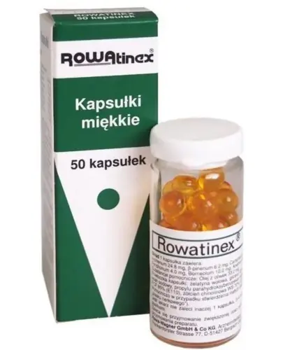 Rowatinex kapsułki miękkie, 50 sztuk INPHARM - O działaniu moczopędnym oraz łagodnie rozkurczającym na drogi moczowe 