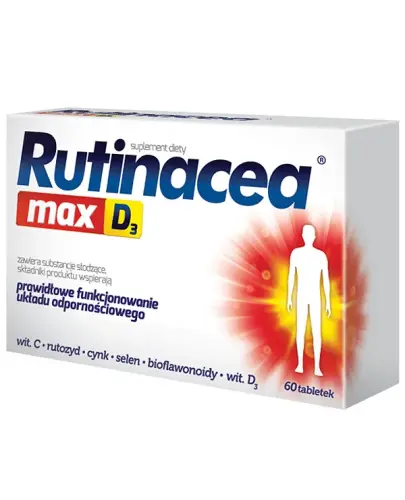 Rutinacea Max D3, 60 tabletek - Suplement diety z witaminami, minerałami i bioflawonoidami