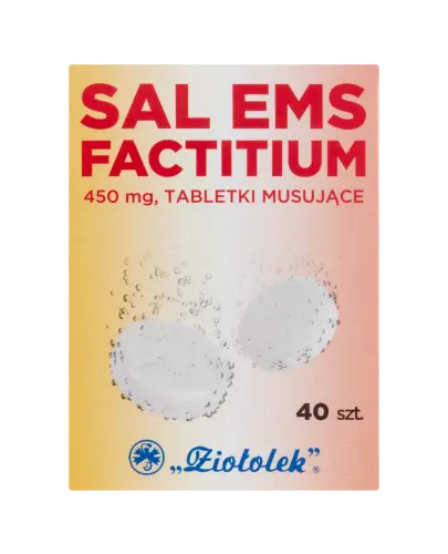 Sal Ems factitium 450 mg, 40 tabletek musujących - Dobrze wchłania się z przewodu pokarmowego