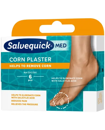 Salvequick Corn Med, na odciski,  6 sztuk - Plastery z kwasem salicylowym